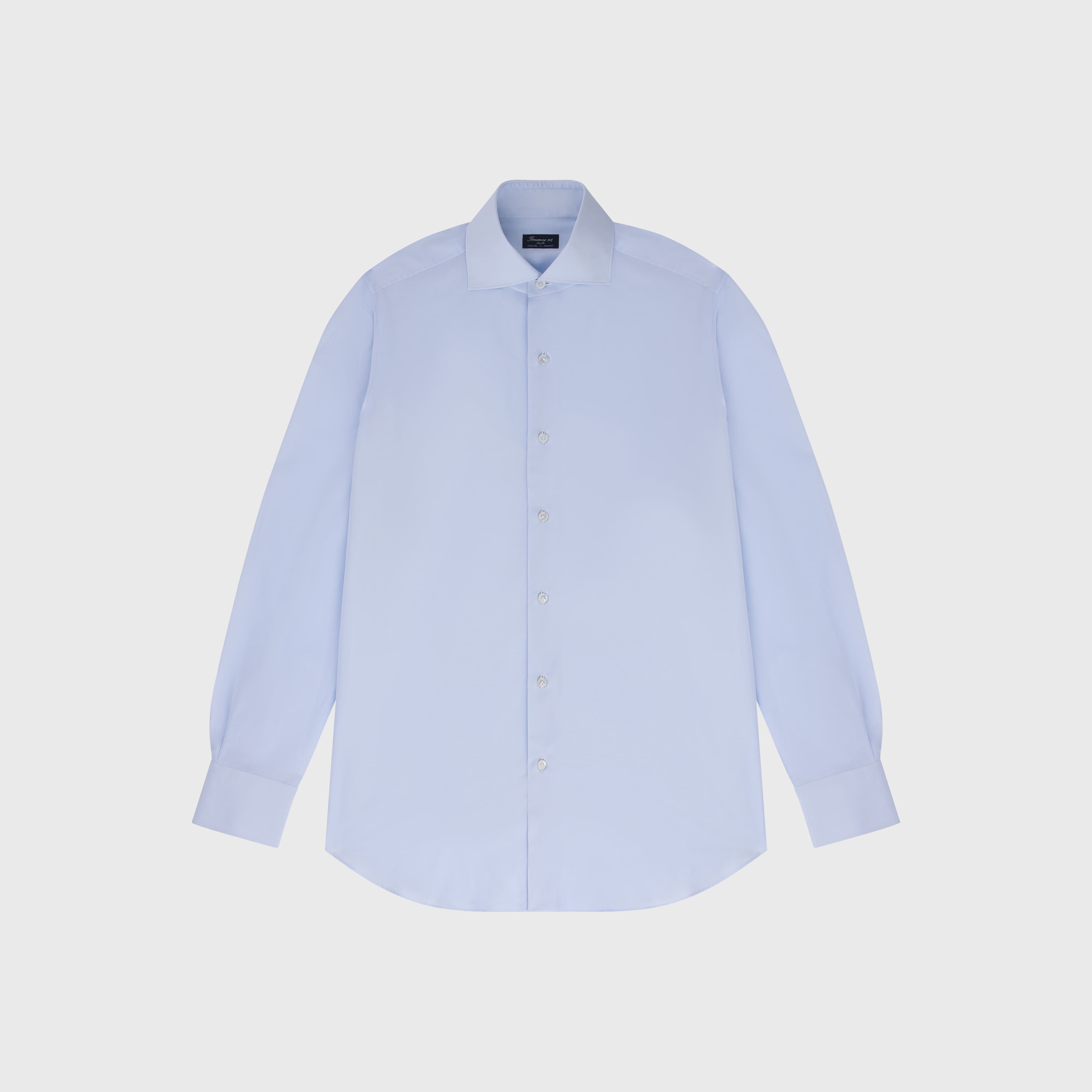 Classic slim fit Milano shirt in light blue cotton with French collar