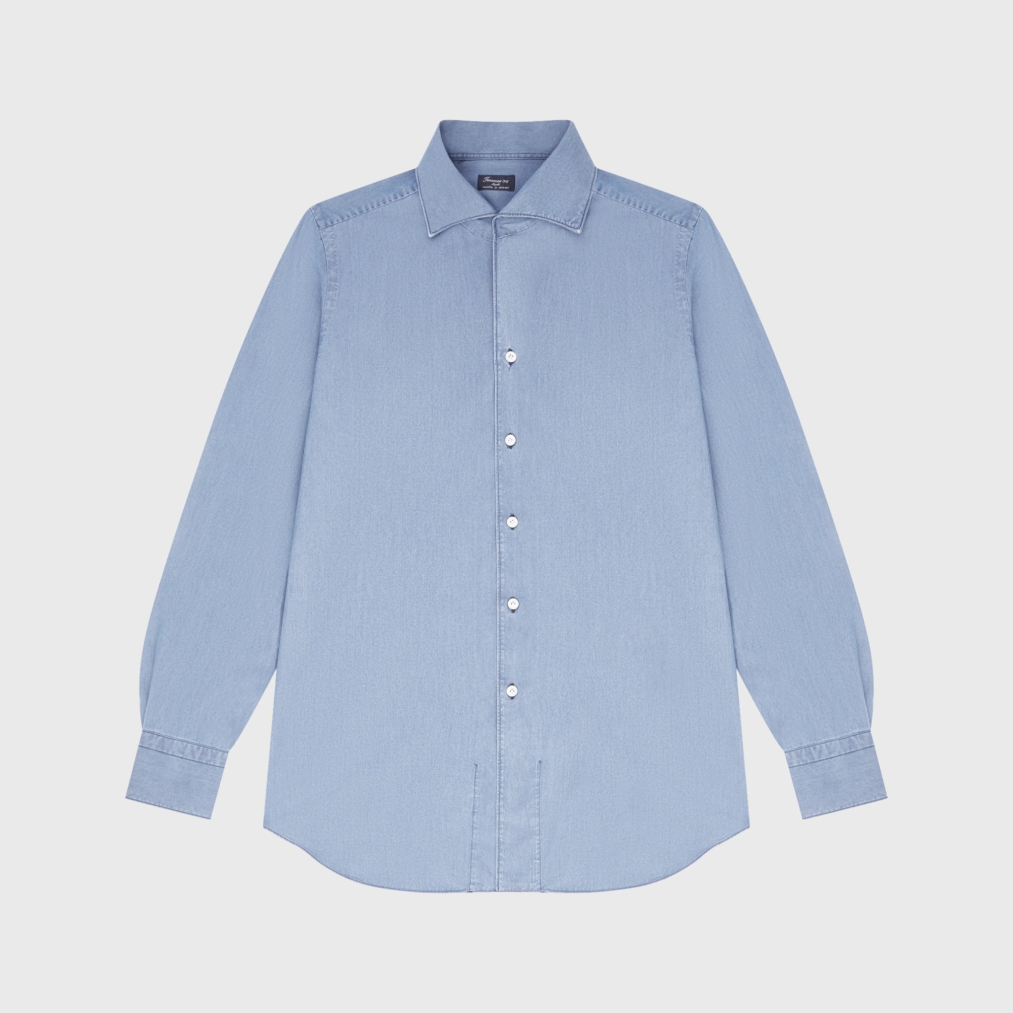 Milano shirt slim fit cotton denim super bleach Ustica collar