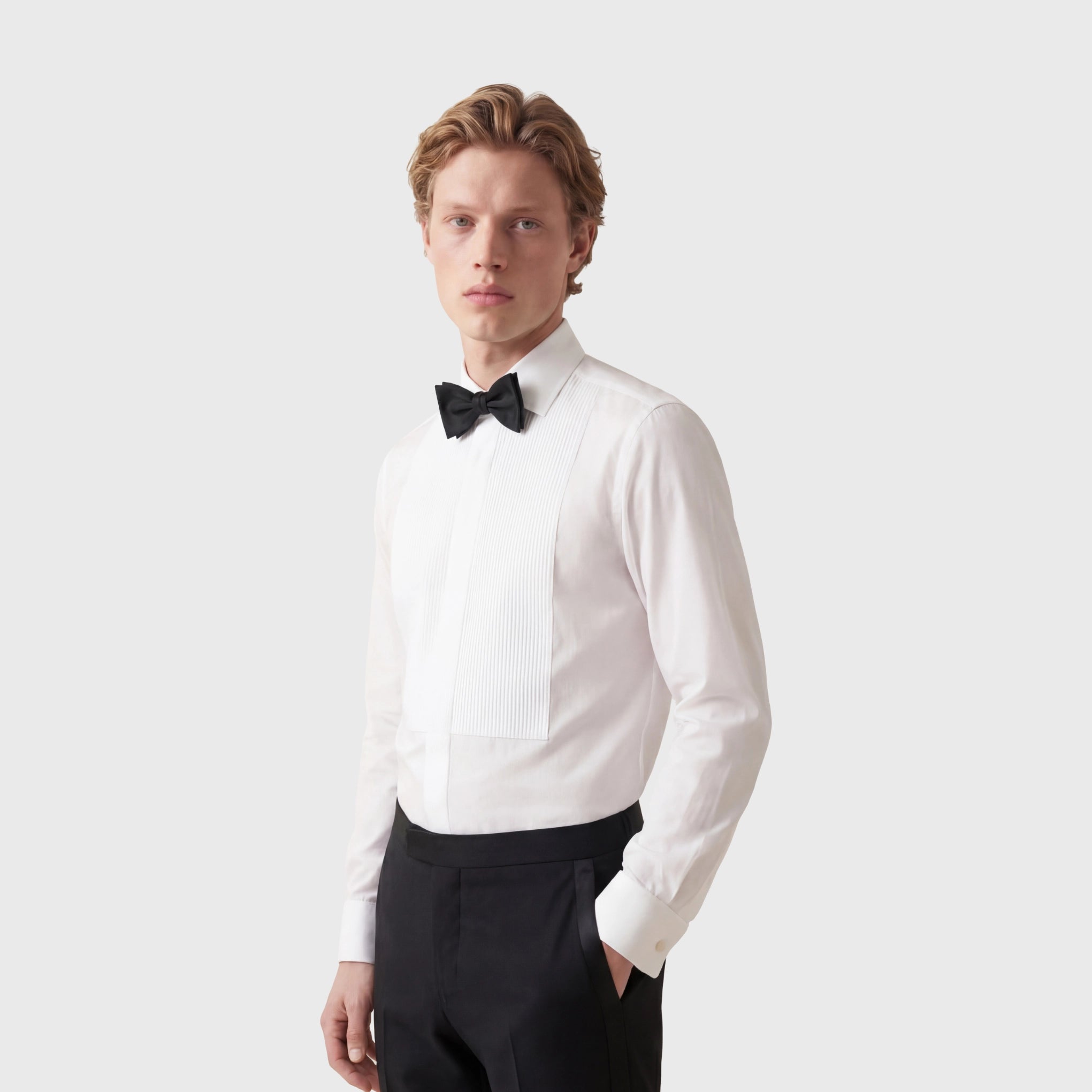 Napoli Classic Tuxedo shirt with cufflink and striped bib