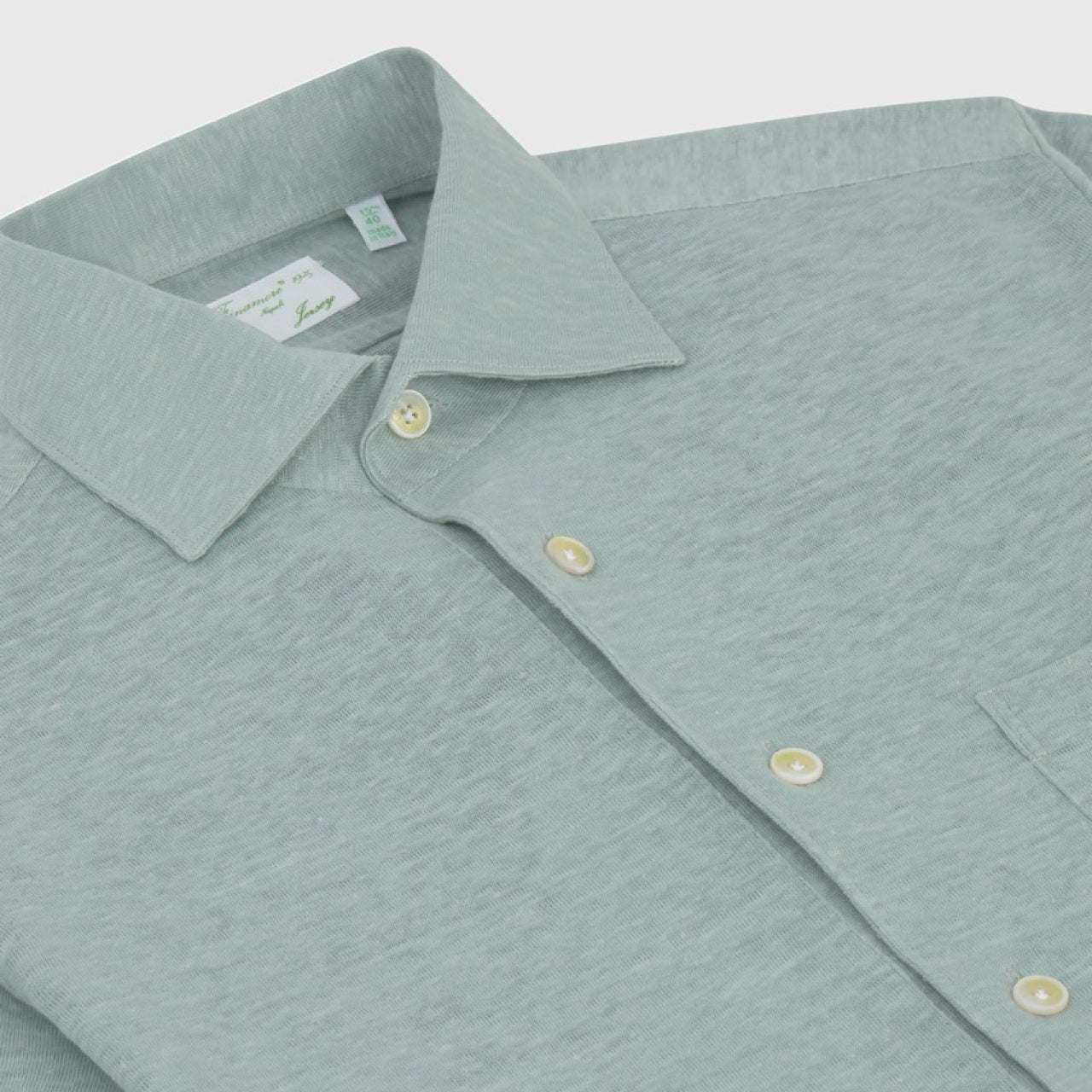 Polo shirt slim fit linen jersey