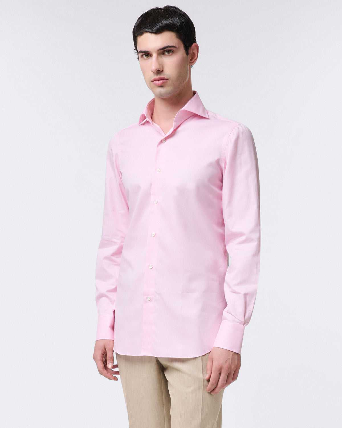 finamore Classic regular fit Napoli shirt in Royal Oxford pink cotton