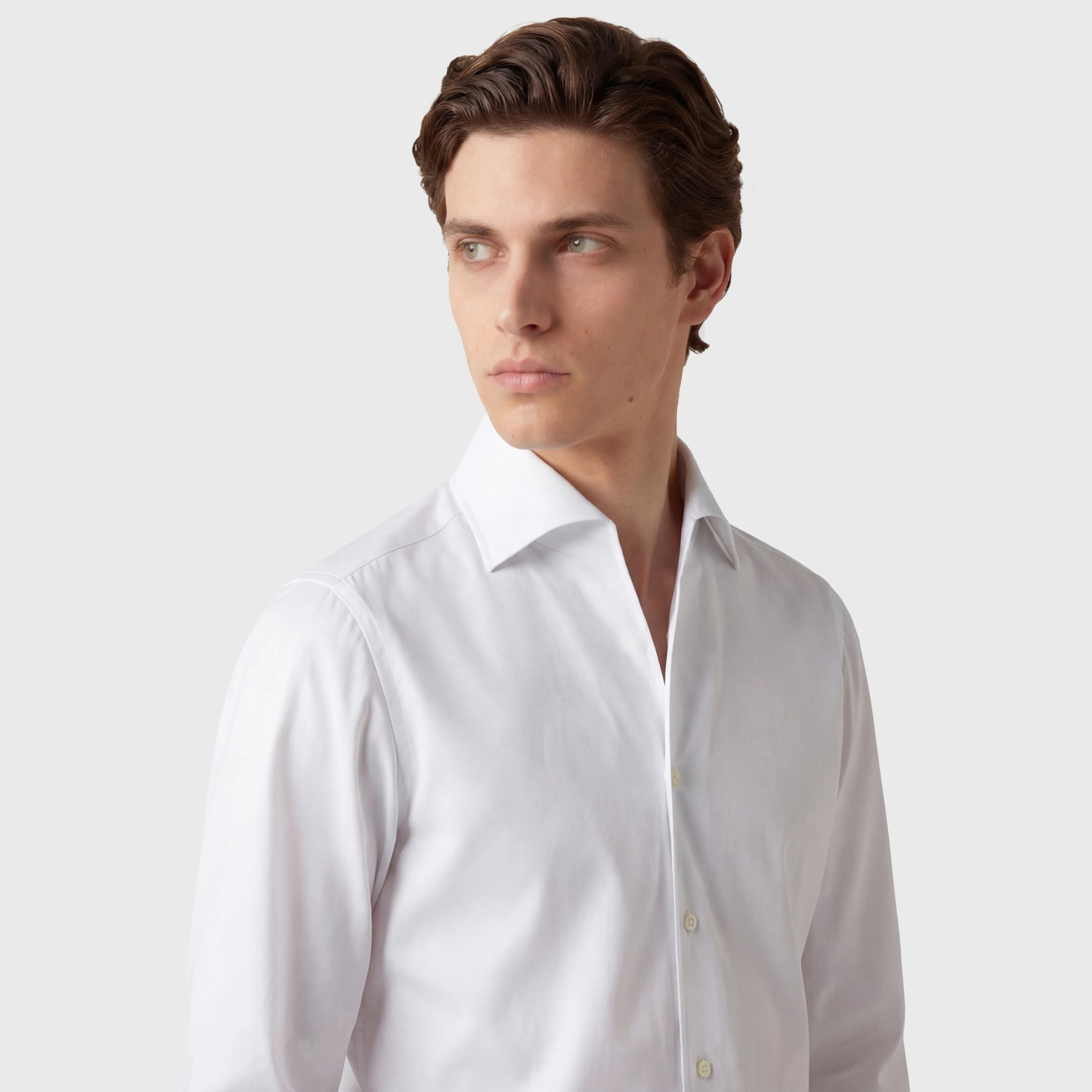 Napoli One Piece Collar shirt in white or light blue 170 a 2 fabric