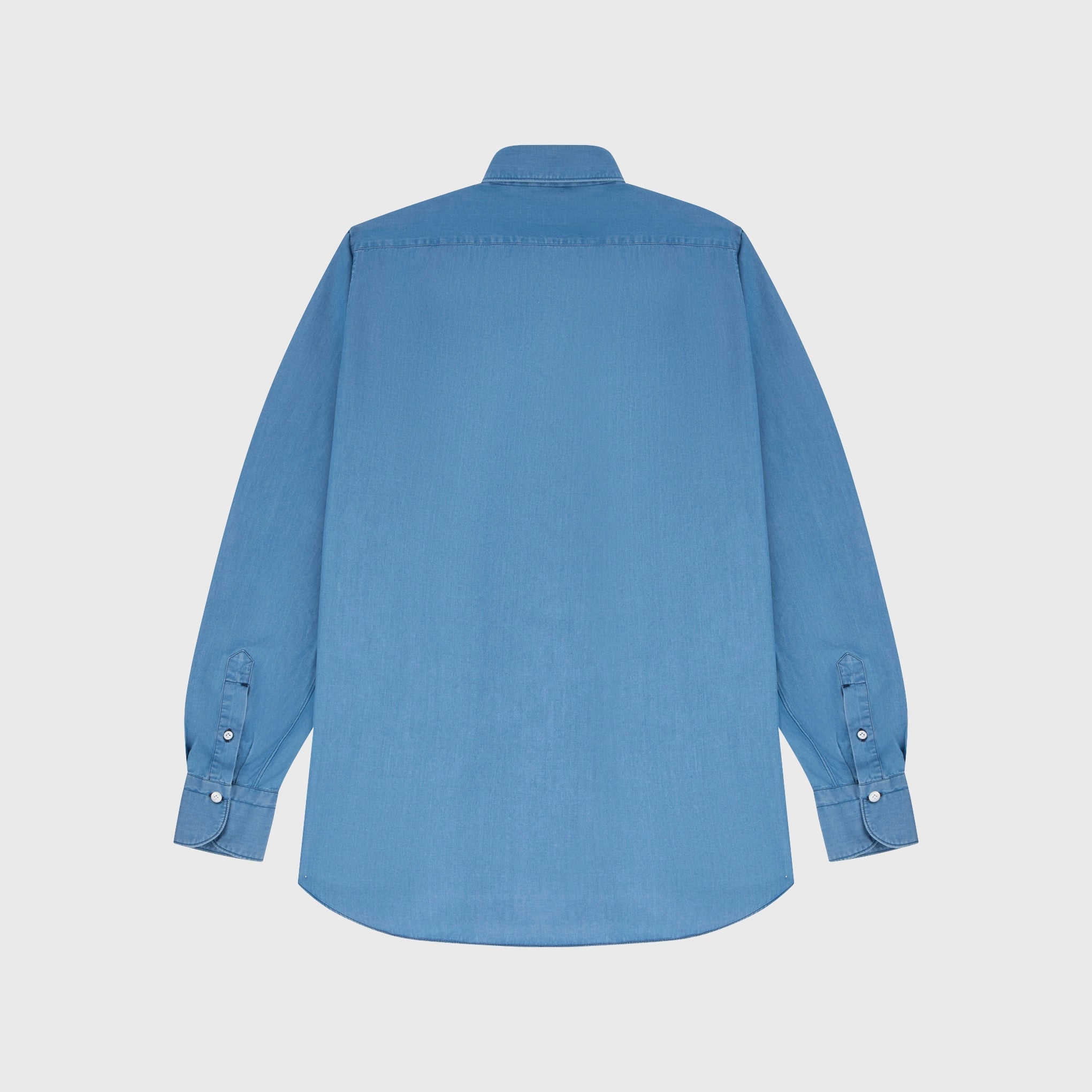 Camicia classica Milano slim fit in denim bleach e stone