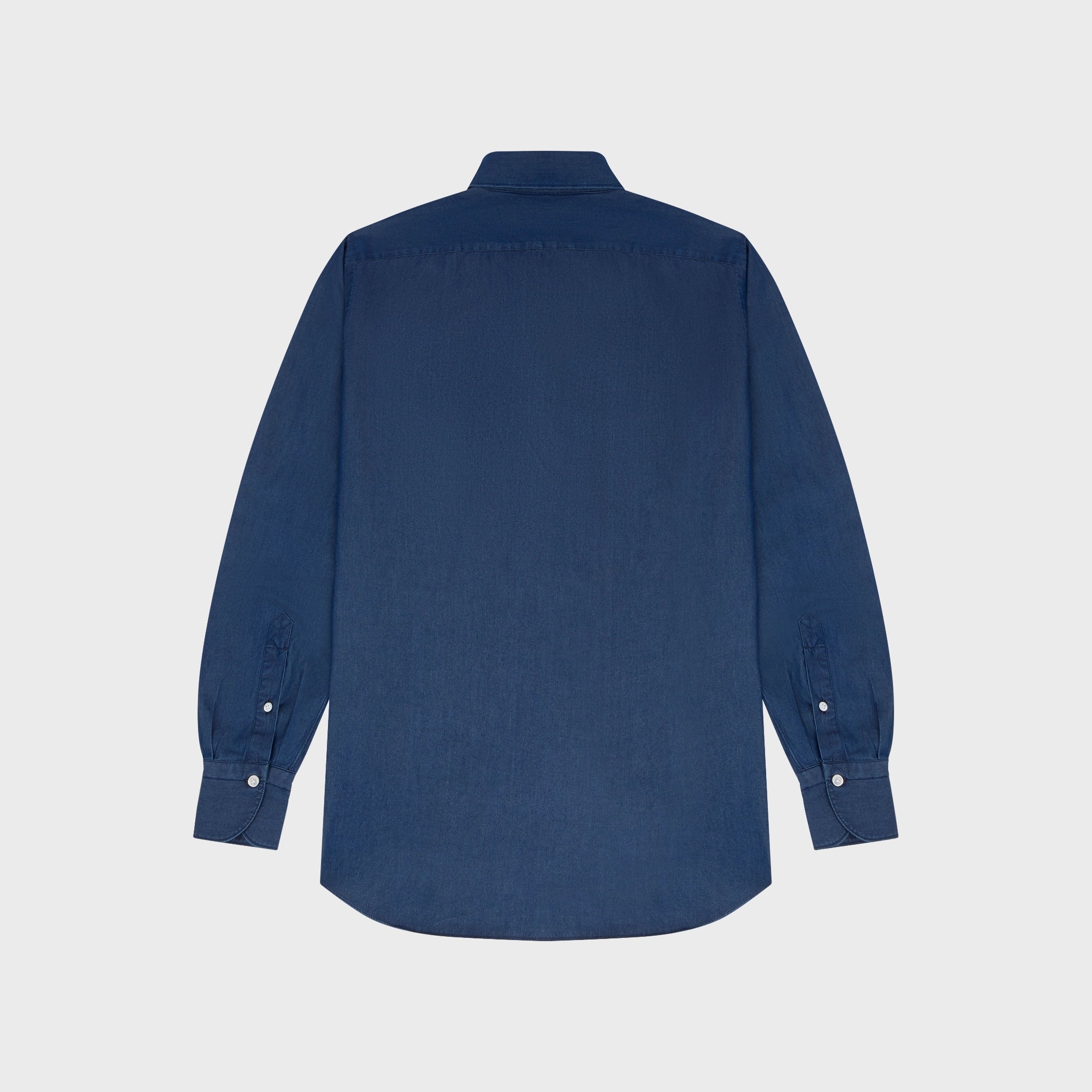Milano shirt slim fit cotton denim stone wash Ustica collar
