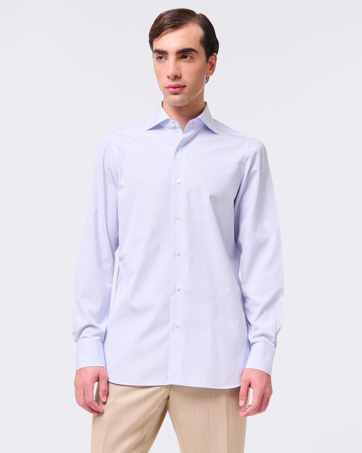 Classic slim fit Milano striped shirt in 120/2 cotton