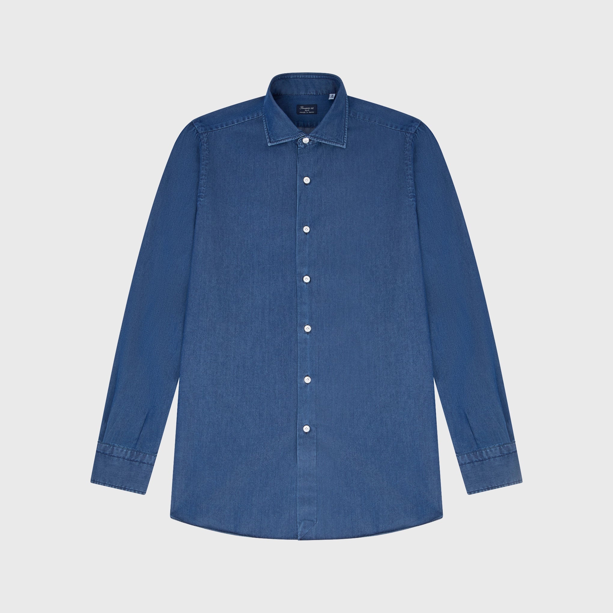 Napoli classic shirt regular fit in denim bleach and stone