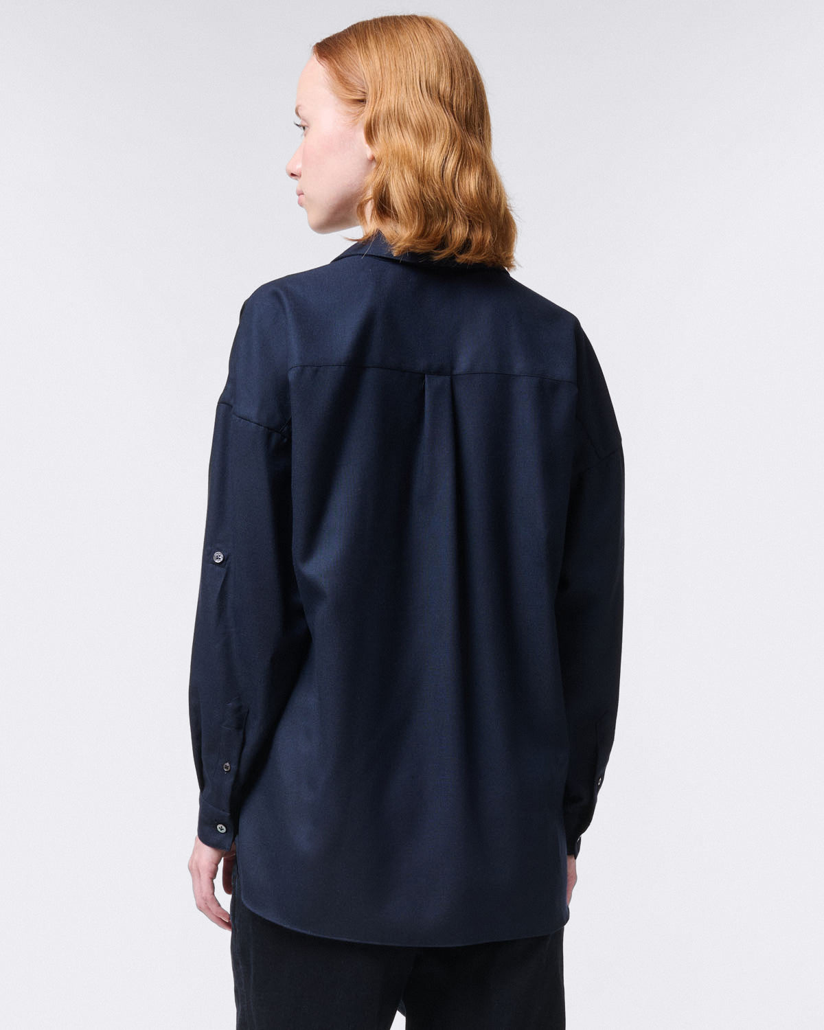 Sonia dark blue cashmere over fit shirt for women