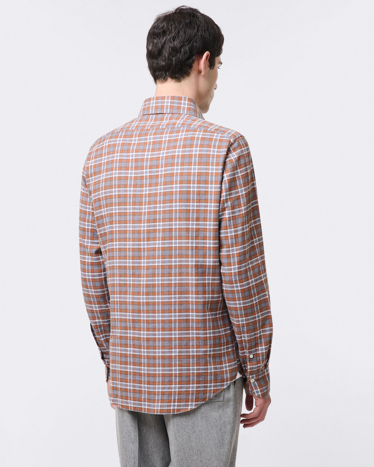 Tokyo slim-fit sports shirt One piece collar in yarn dyed cotton check